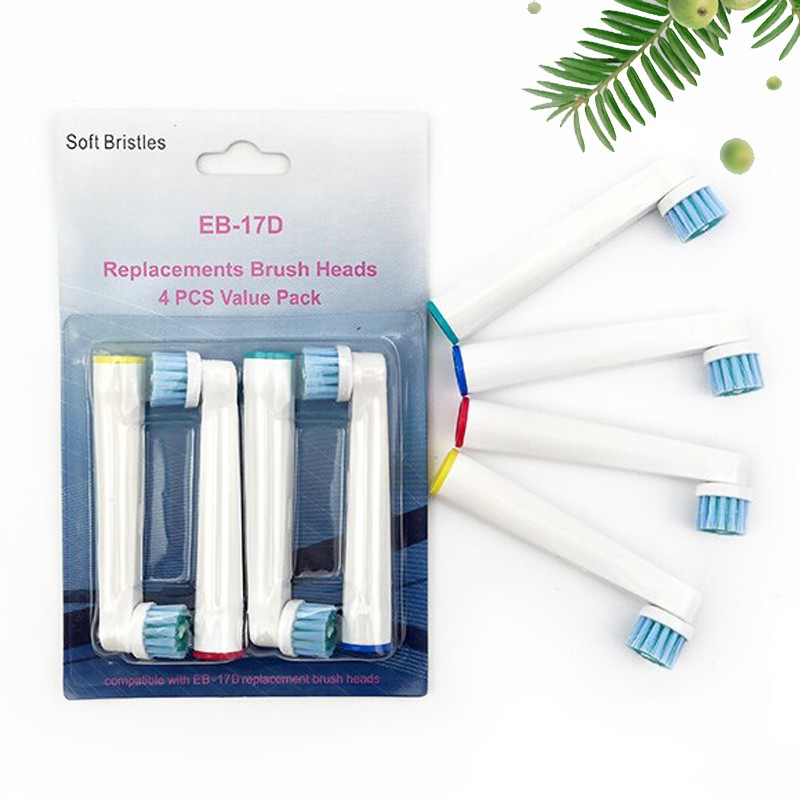 Bộ 4 đầu bàn chải đánh răng điện EB-17D - cho máy Oral B – Làm sạch nướu - Shop Dan House
