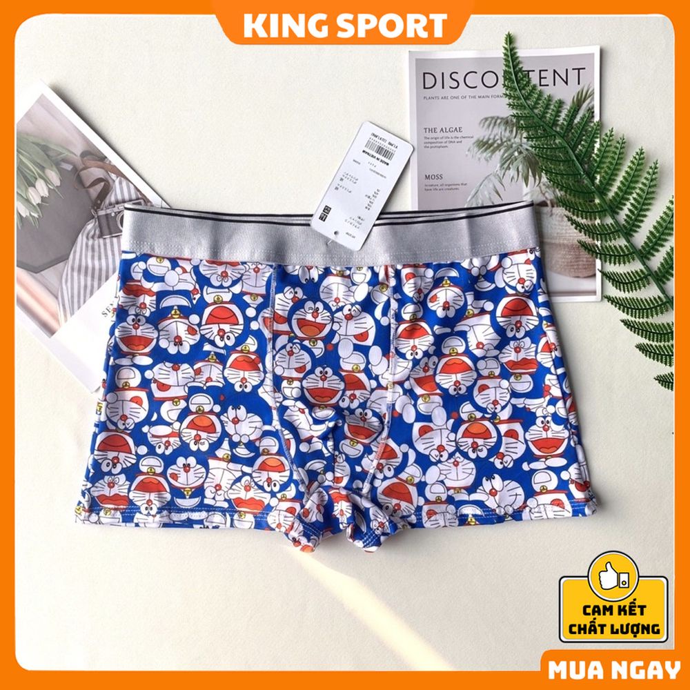 Quần sịp nam hoạt hình đùi boxer vải thun lạnh mềm mịn co dãn bốn chiều thông hơi mặc lót trong thoáng mát KING SPORT