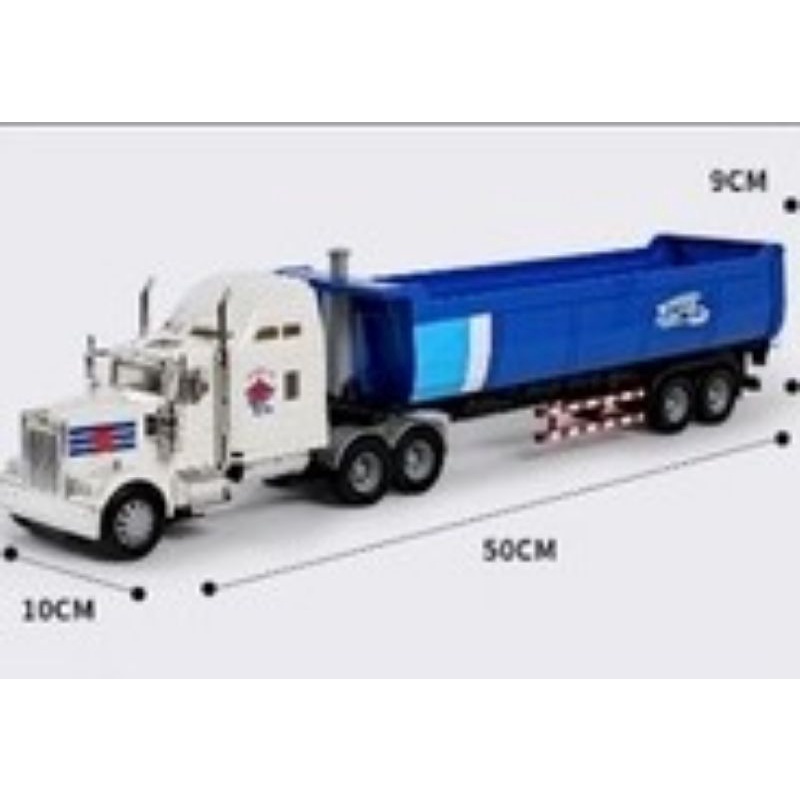 Mô hình xe đầu kéo kéo mooc ben 1:36