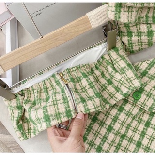 [ HÀNG CÓ SẴN ] SET DẠ TWEED XANH LÁ