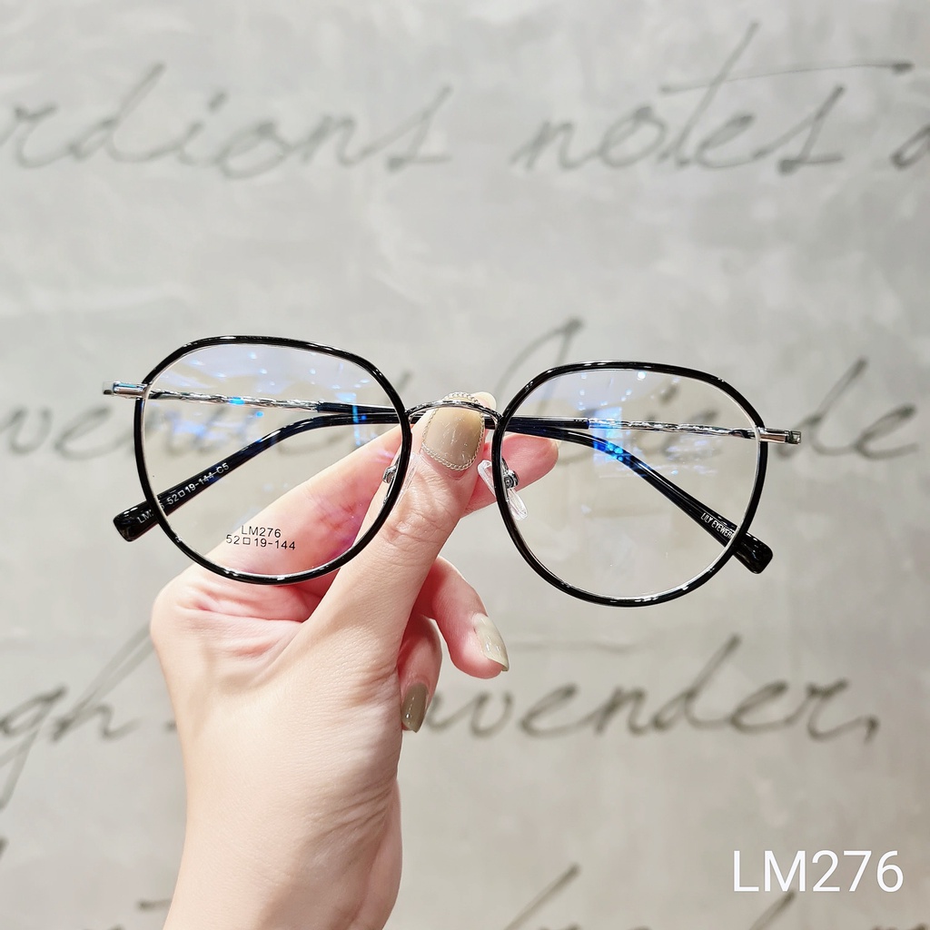Gọng kính kim loại tròn nam nữ LILYEYEWEAR cứng cáp chắc chắn kiểu dáng thời thượng dễ đeo LM276