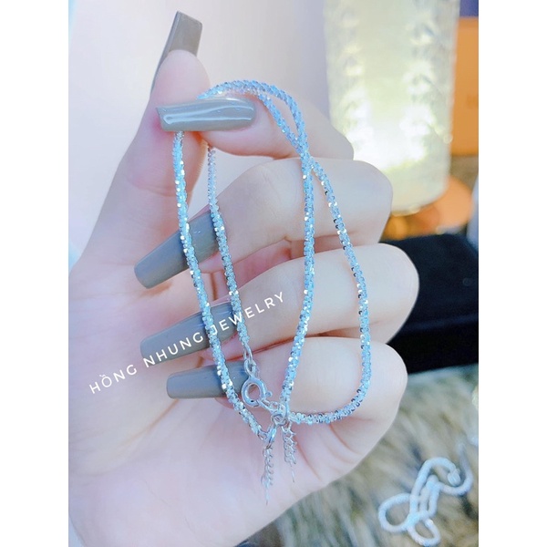 Lắc chân xù kim xa - Bạc ý 925 HNJ