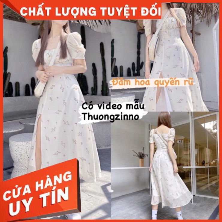 Đầm hoa thiếu nữ quyến rũ có xẻ vạt Váy hoa nhí ulzzang - SIÊU HOT