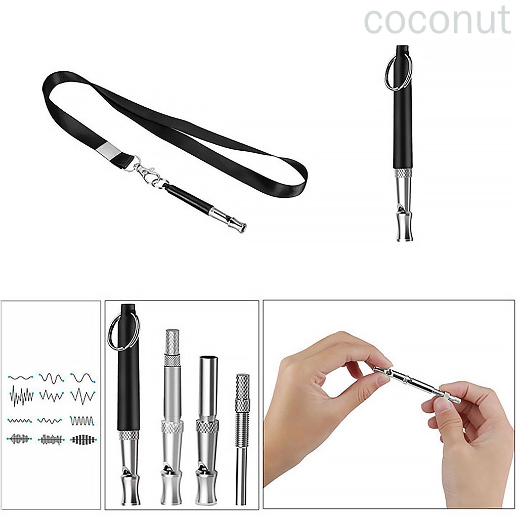 Còi huấn luyện chó bằng thép không gỉ kèm dây đeo tiện dụng