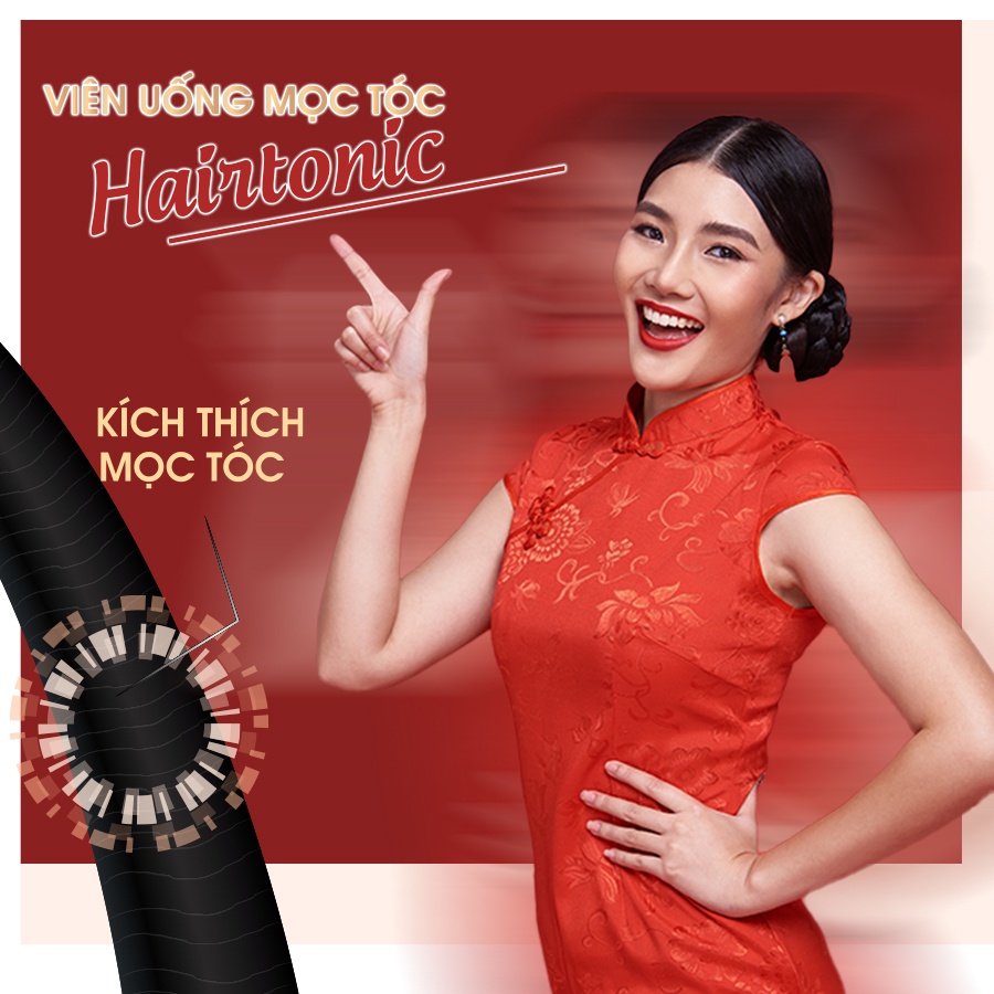 Viên uống mọc tóc Hairtonic, giảm rụng tóc, kích thích tóc mọc nhanh, chắc khỏe, suôn mượt (100 viên)