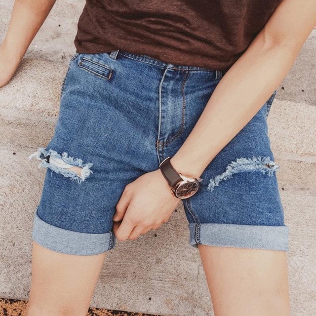 Quần short jean nam kiểu dáng xitin