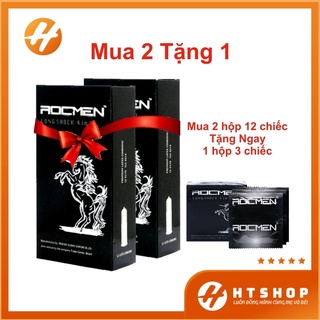 Bao Cao Su Kéo Dài Thời Gian Rocmen Longsock 4 in 1 Hộp 12 Bao - Kéo Dài Cuộc Yêu