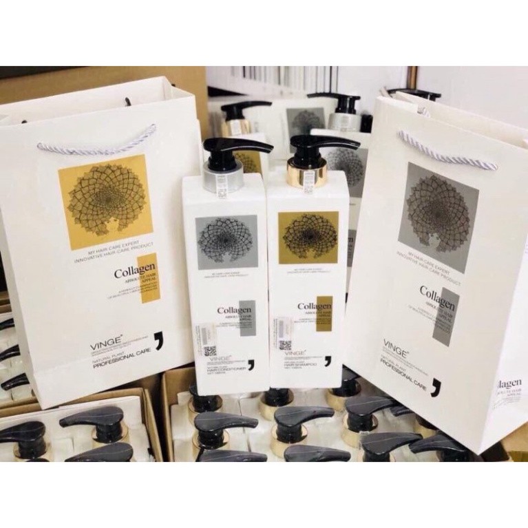 Cặp Dầu Gội Xả Collagen Vinge 1000ML, Giảm Rụng Tóc, Ngăn Rụng Tóc,Phục Hồi Tóc Hư Tổn | BigBuy360 - bigbuy360.vn