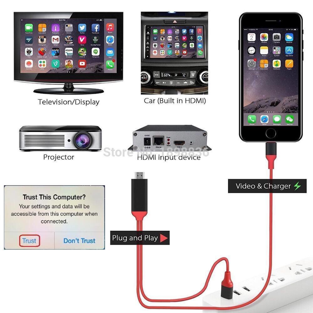 Cáp HDMI Kết Nối Điện Thoại Iphone Sang TiVi Chất Lượng HD