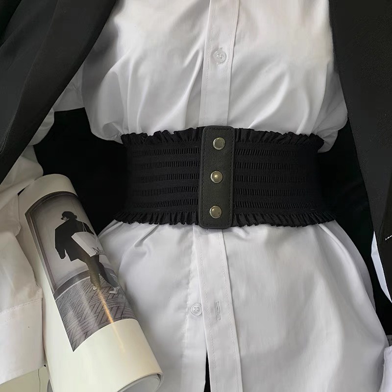 Corset nịt bụng 3 khuy tua rua 2 đầu Đai thắt eo mềm sang trọng không dây