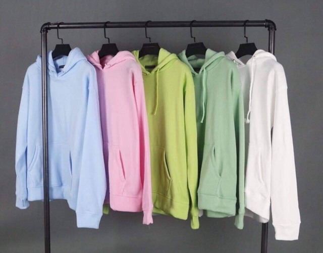 Hoddie nỉ trơn unisex xanh bơ - Khoác nỉ chui đầu có nón xanh ngọc cực xinh ( Ảnh thật + Video )