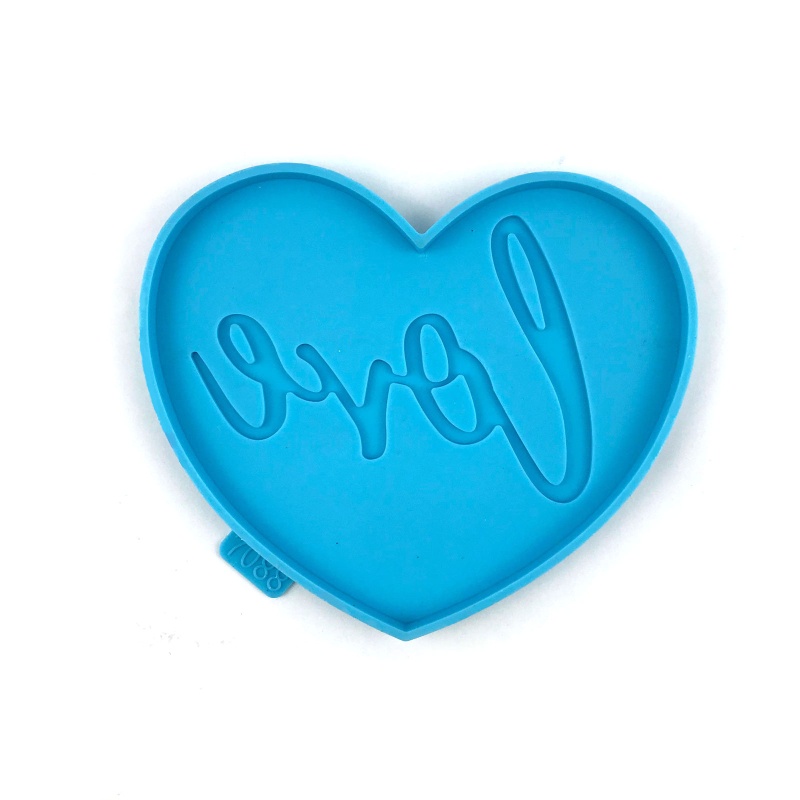 1 Bộ Khuôn Silicone Làm Đế Lót Ly Hình Trái Tim Làm Thủ Công