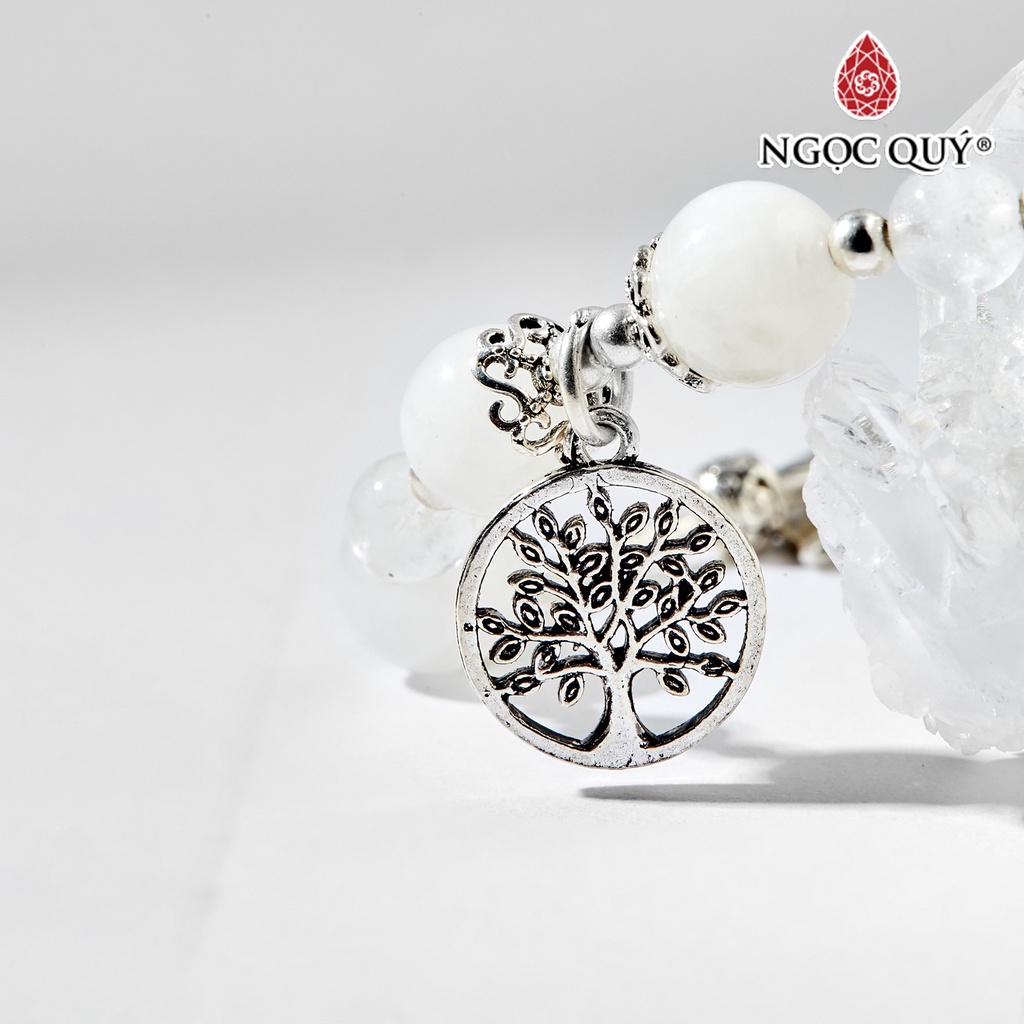 Vòng tay TA ưu linh trắng charm én - Ngọc Quý
