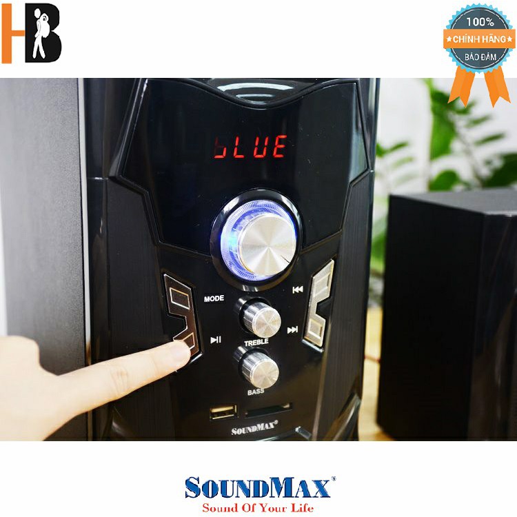 Loa Bluetooth Soundmax A970 2.1 40W RMS Màu Đen Hàng chính hãng Mẫu Mới