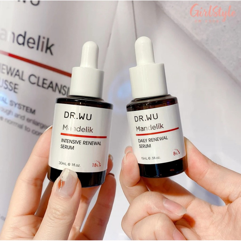 Serum Tái Tạo Da Dr.Wu Mandelic Acid Daily Plus 5%/Intensive 18% 5ml/15ml