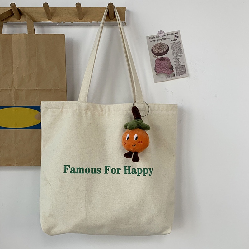 Túi Tote Bằng Vải Canvas Màu Trơn Có Khóa Kéo Tiện Dụng