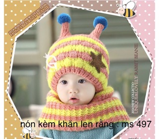 Nón kèm khăn sọc