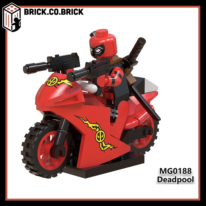 Deadpool kèm xe moto Đồ chơi lắp ráp xếp hình mô hình Siêu anh hùng Super heroes KF656 MG0188