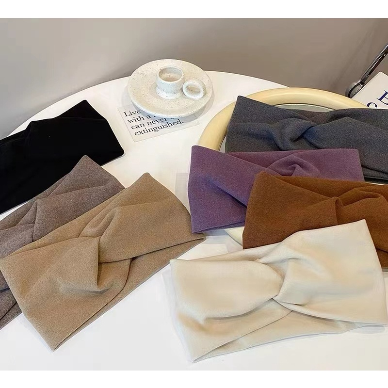 Băng Đô Cài Tóc Bản Rộng Phong Cách Hàn Quốc Thời Trang Mùa Đông Cho Nữ