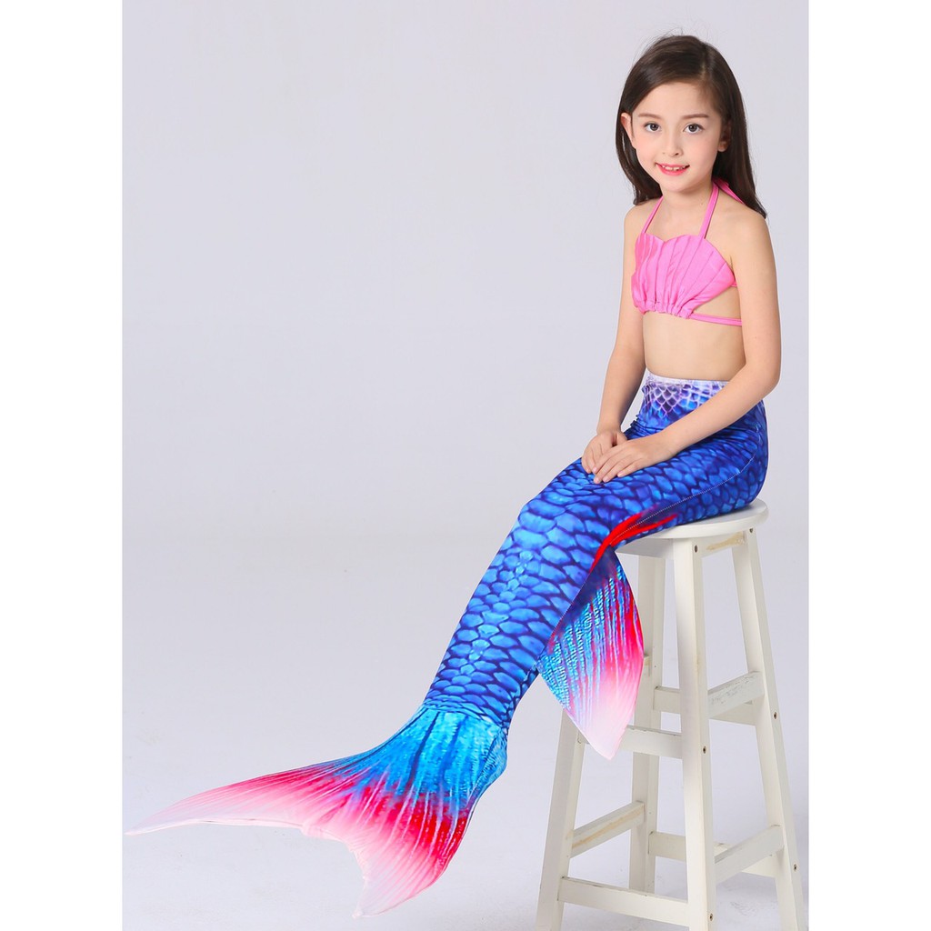 Đồ bơi quần áo tắm nàng tiên cá cho bé gái đi biển nhiều màu siêu xinh cute (CHƯA kèm chân vịt) E123