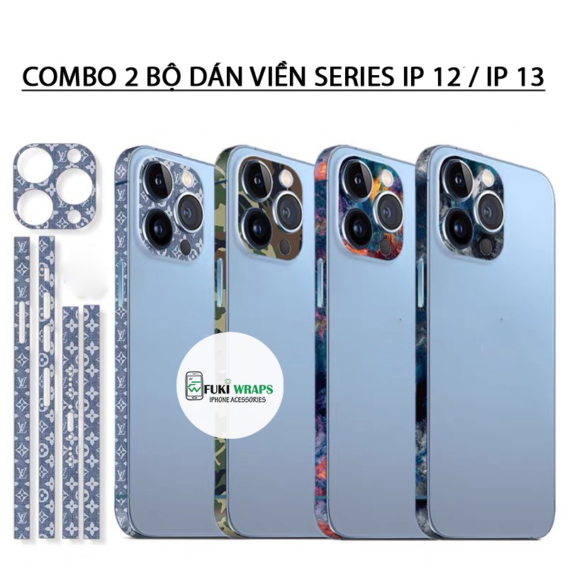 Combo 2 Tấm Dán Viền , Camera Họa Tiết Dành cho iP12prm , ip12 , 12Pro , 12mini - FukiShop