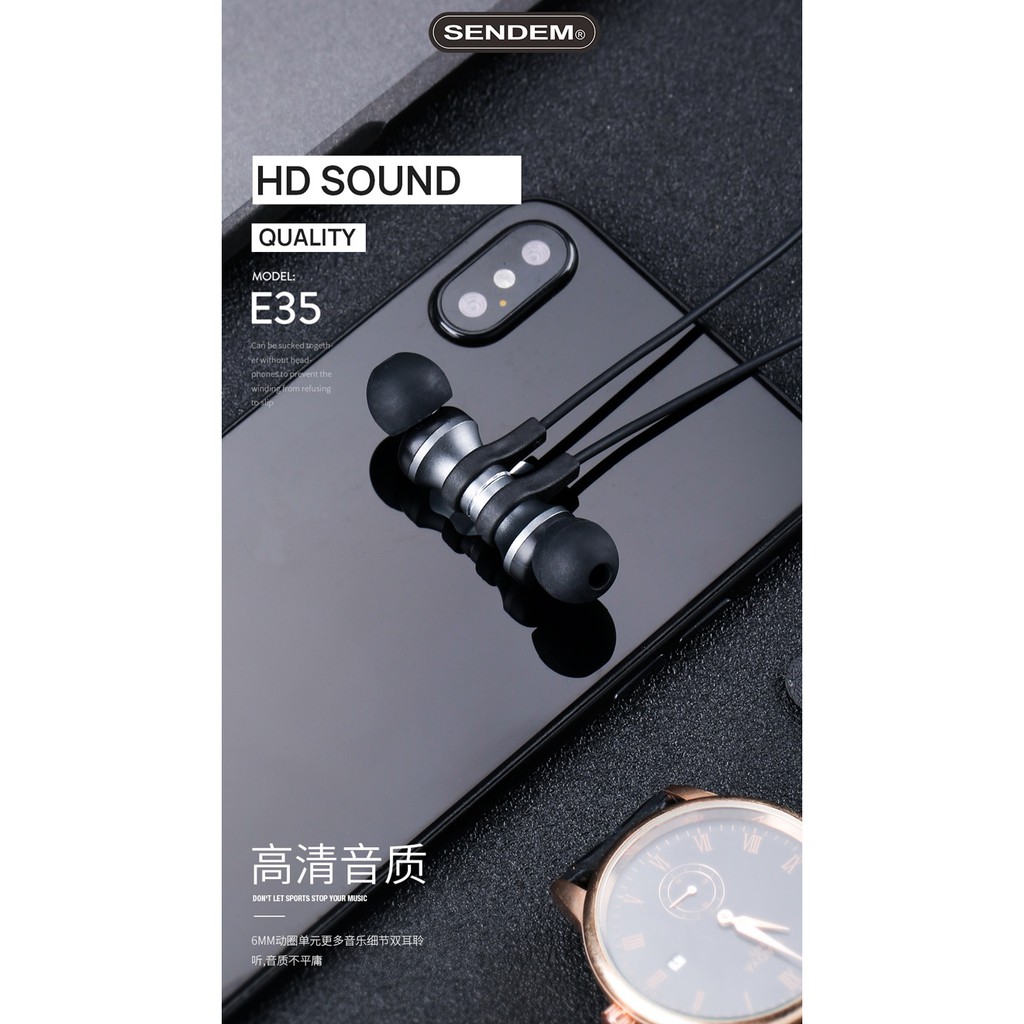 Tai Nghe Bluetooth quàng cổ Sendem E35 Kiểu Dáng Thể Thao - Pin trâu - Hàng cao cấp - Bảo hành 1 năm | BigBuy360 - bigbuy360.vn