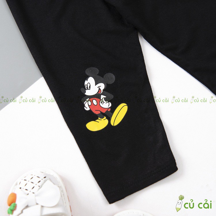 Quần legging bé gái chất vải THUN LẠNH MINKYMOM họa tiết Mickey, quần dài thu đông cho bé gái QTD01