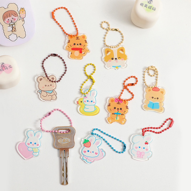 Móc Khóa Hình Thỏ Bằng Acrylic Dễ Thương Phong Cách Hàn Quốc