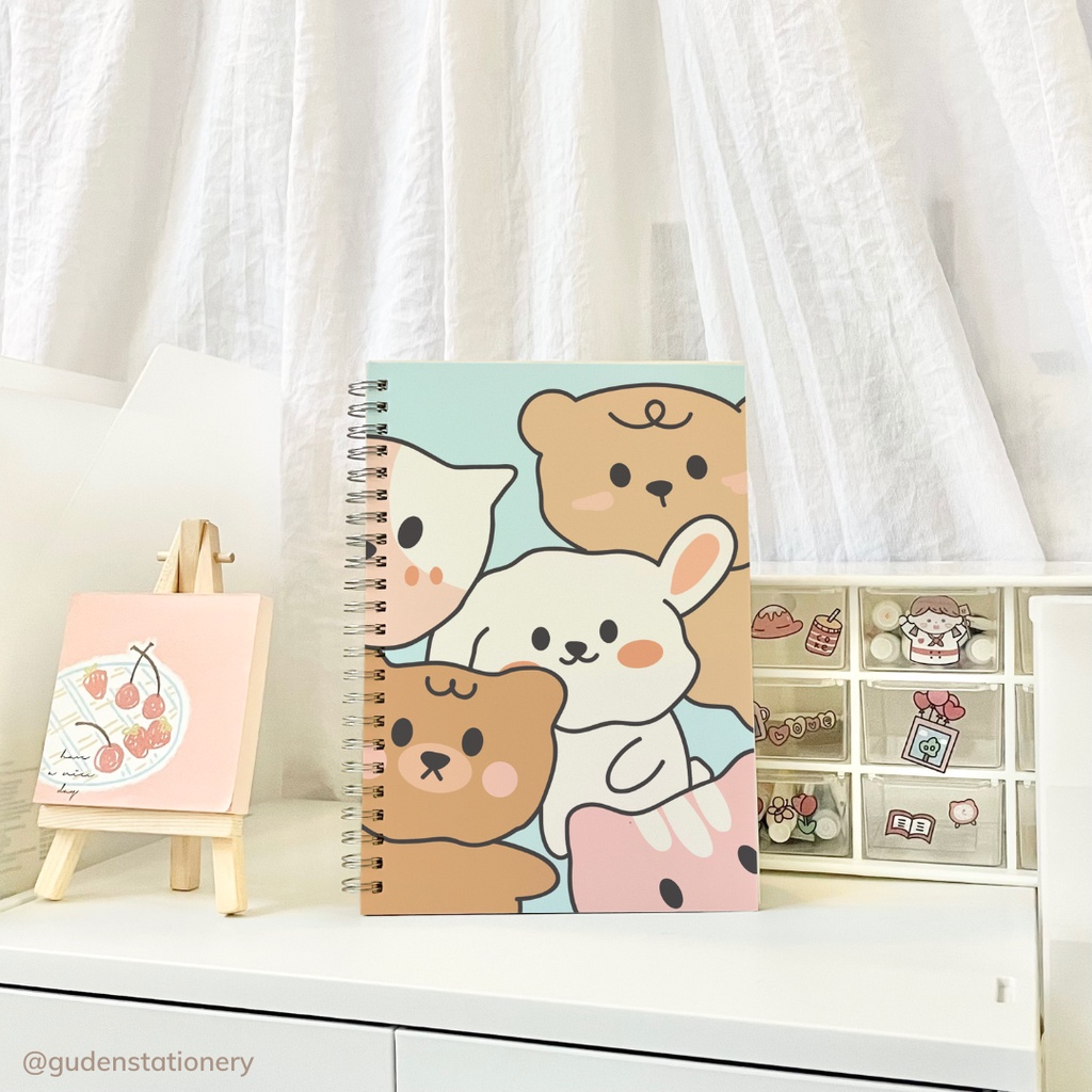 Sổ tay cỡ A5 gấu hồng dễ thương 120 trang_Guden Stationery