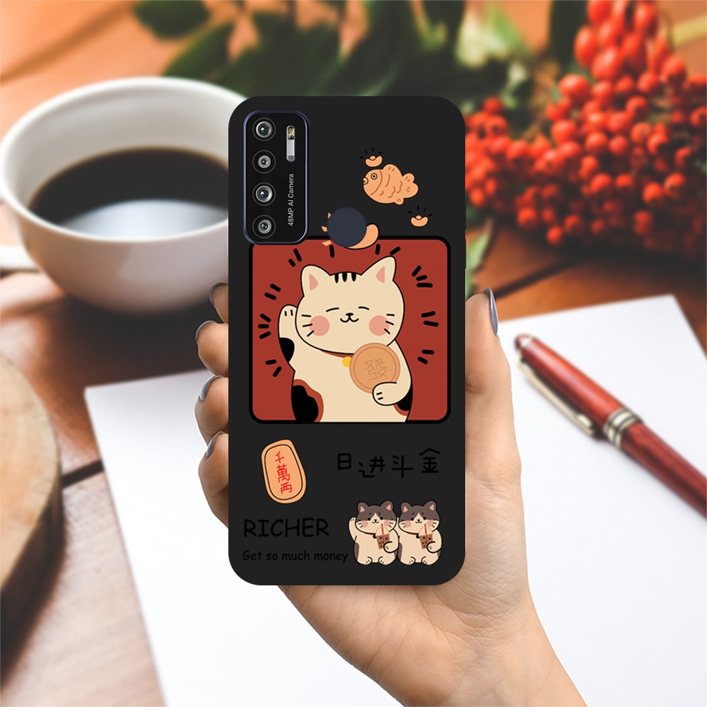 Ốp lưng Vsmart Joy 3/Joy 4/Active 3/Bee 3/Live/...dẻo đen hình Mèo tài lộc