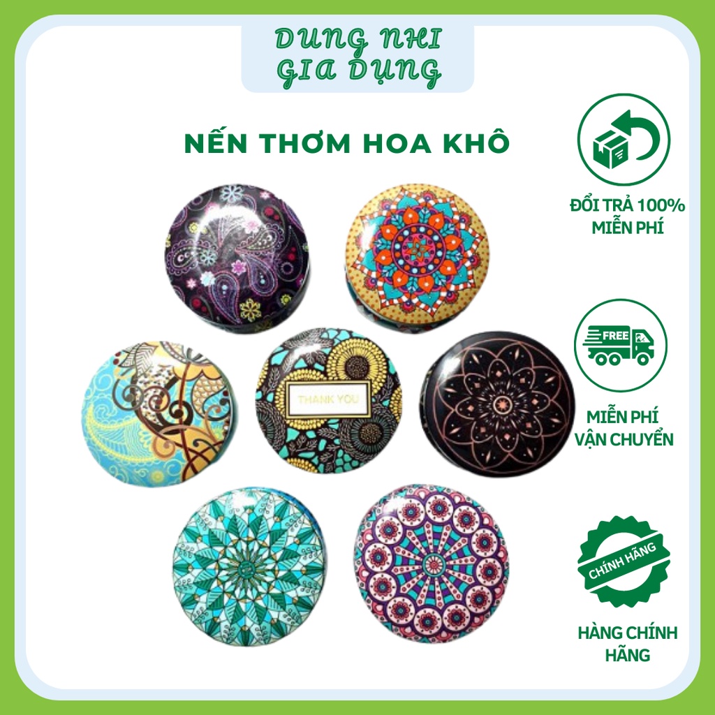 Nến thơm hương hoa combo 4 lọ Nến thơm cao cấp được làm bằng hoa khô thiên nhiên