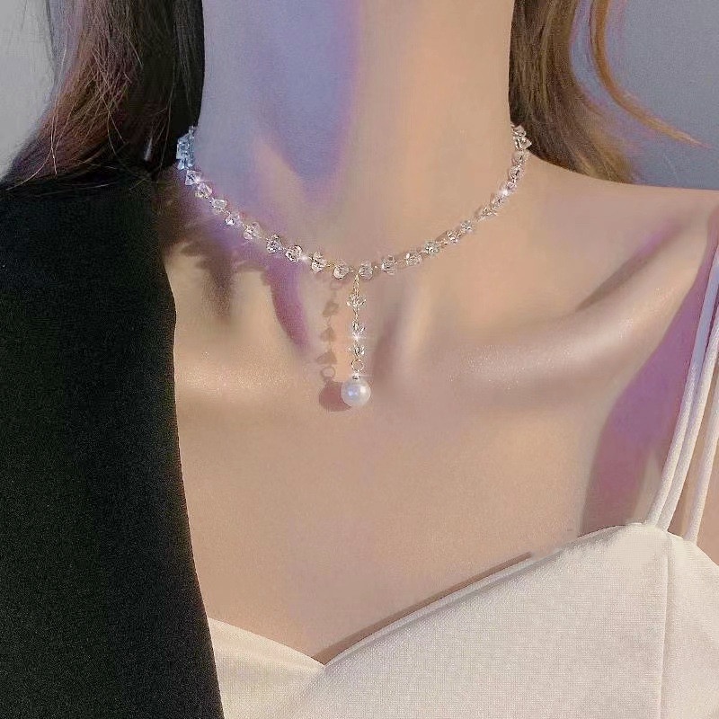 Vòng cổ Đính Hạt Ngọc Trai Nhân Tạo Thời Trang