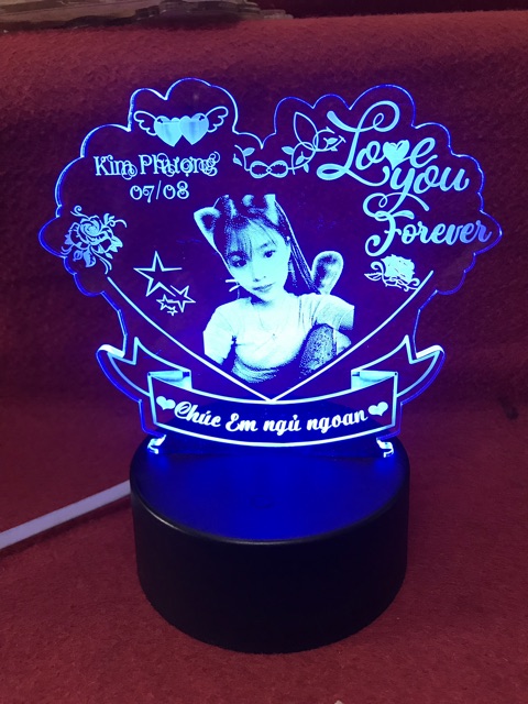 Đèn ngủ 3d Led 16 màu quà tặng theo yêu cầu