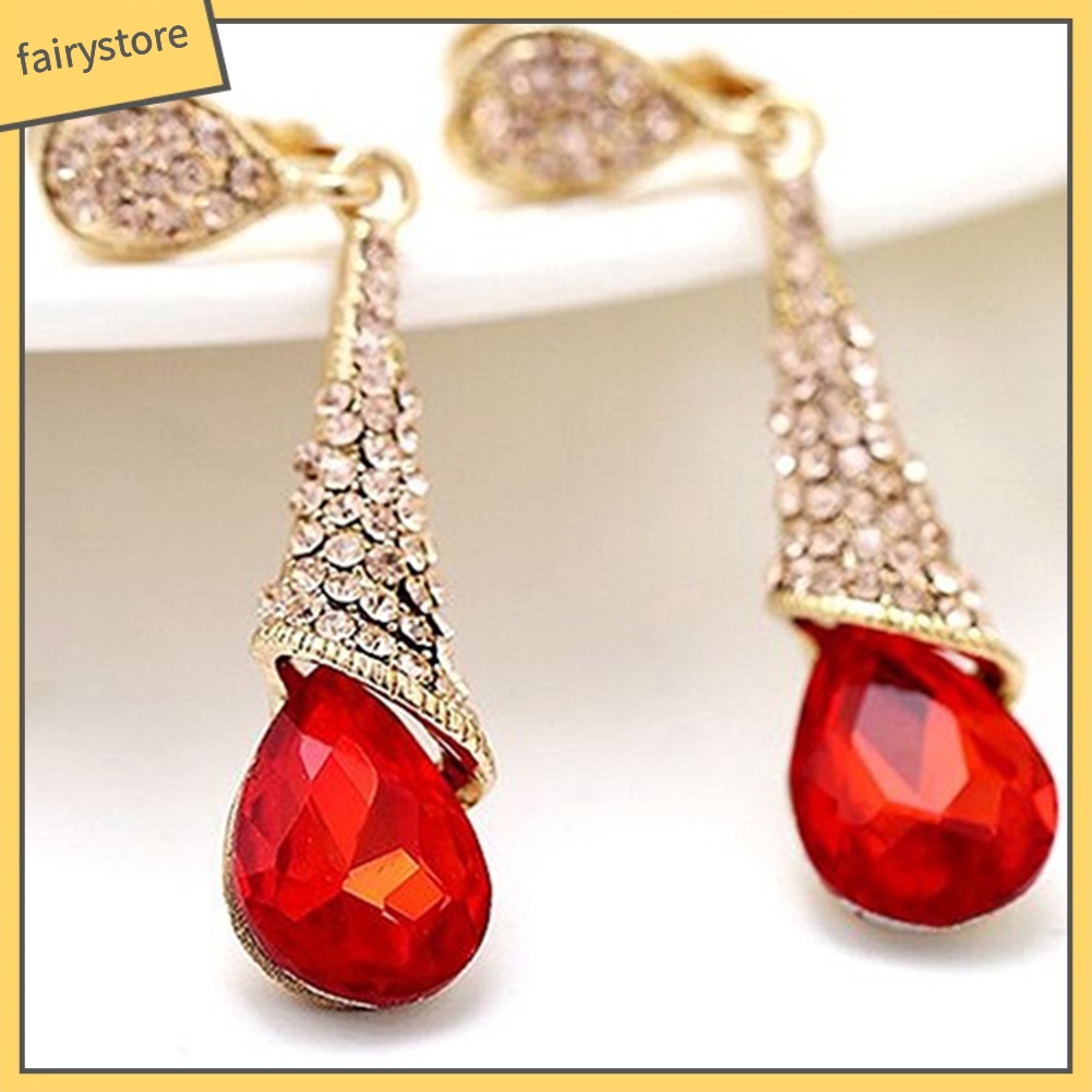 Bông Tai Dáng Dài Đính Đá Zircon Sang Trọng Cho Nữ