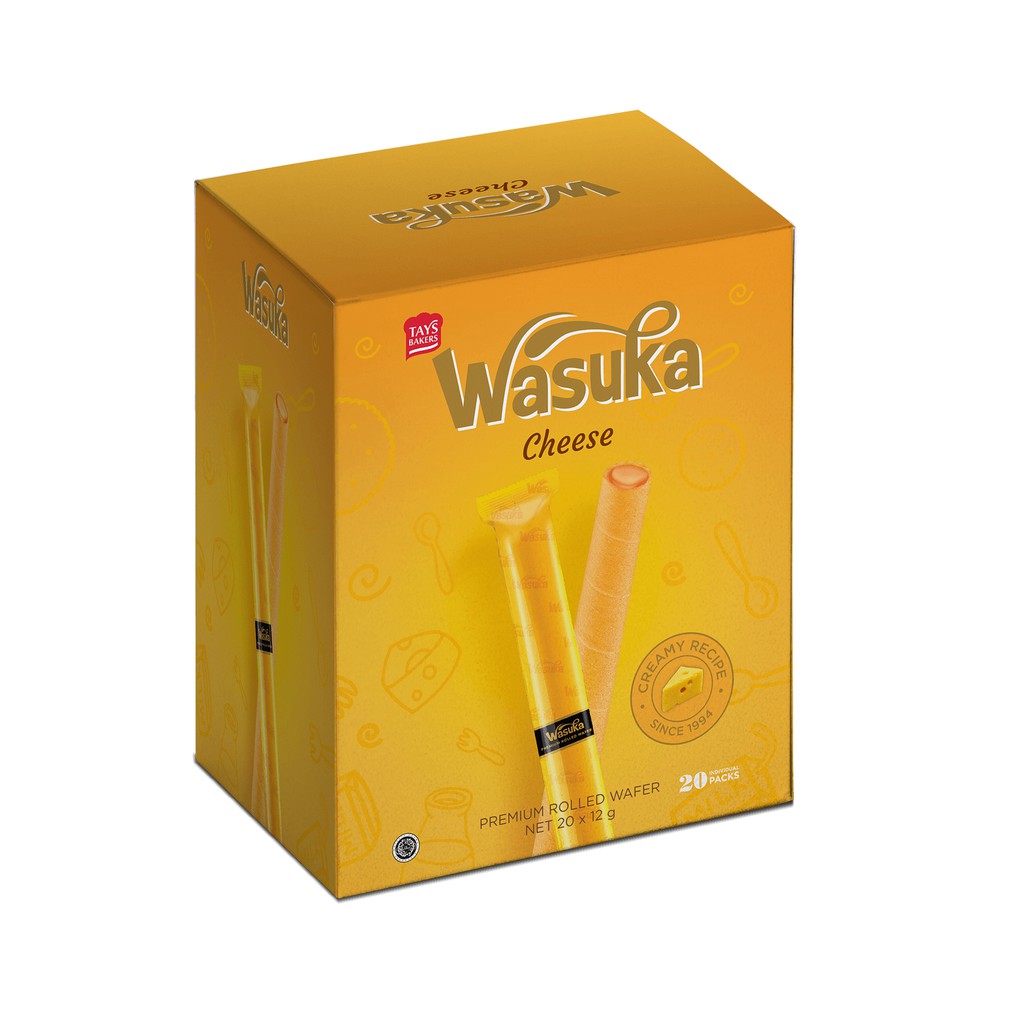 Bánh Quế Wasuka Vị Phô Mai (20 Thanh x 12g)