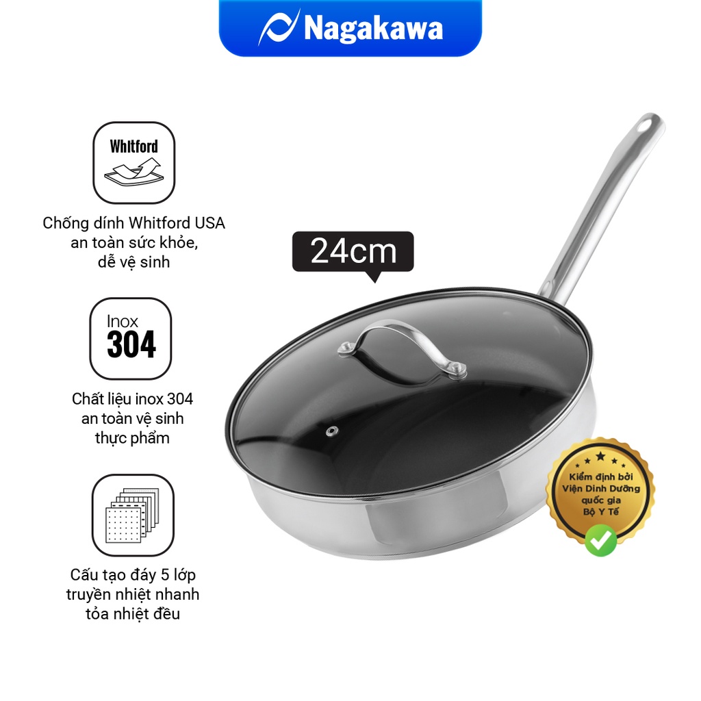 COMBO chảo chống dính Nagakawa Aki NAG2404 (24cm) và chảo sâu lòng NAG2853 (28cm)