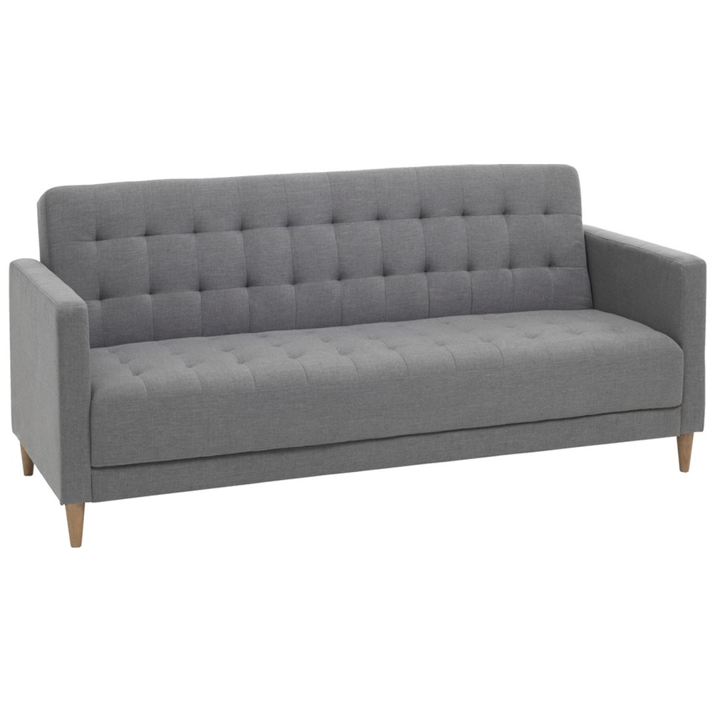 Sofa giường | JYSK Falslev | bọc vải polyester xám/chân gỗ tự nhiên | R209xS85/107xC81cm