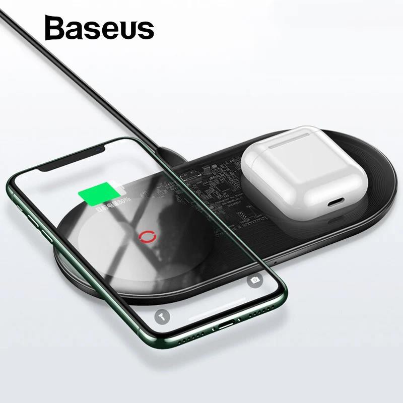 ✅ [BH 13 tháng] - Bộ đế sạc nhanh không dây Baseus Simple 2in1 Wireless Charger Pro Edition 15W