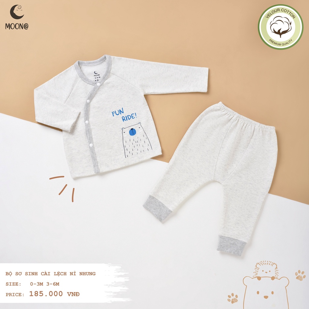 BỘ DÀI TAY SƠ SINH COTTON NHUNG MOMMA BABY, MOON@ CHẤT DÀY
