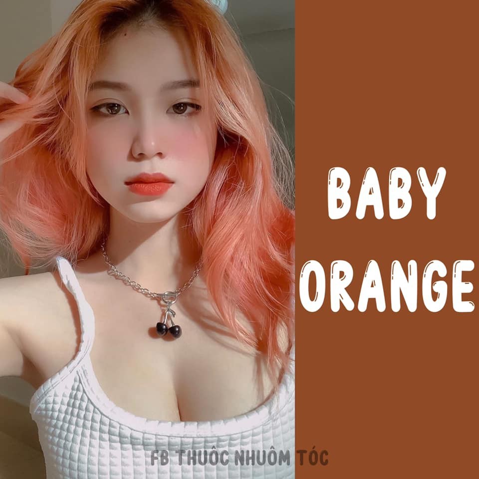 combo nhuộm baby orange kèm oxi và gang tay nên từ level 8