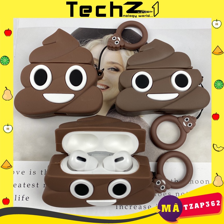 Case Airpods, Ốp Airpods 1/2/3/Pro hình cục shit cute - Mã TZAP362
