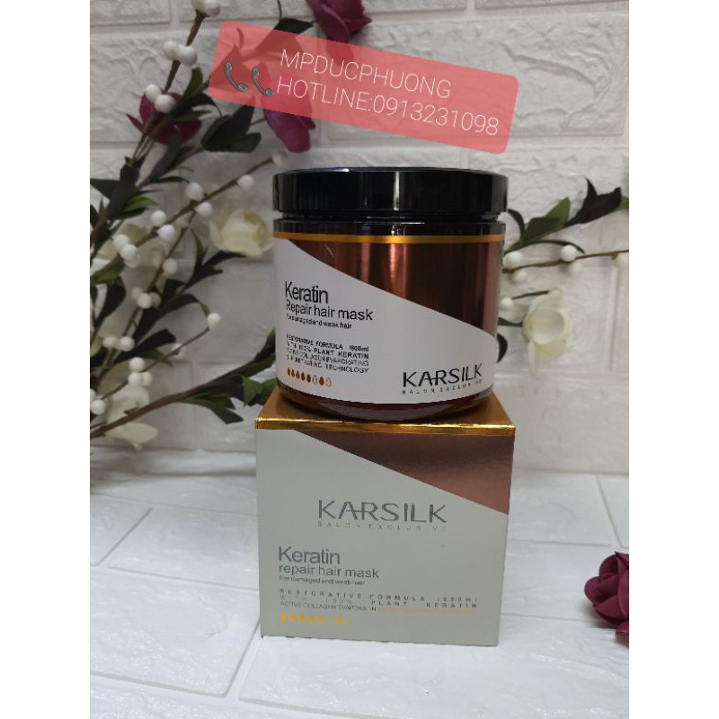 KEM HẤP KERATIN TƯƠI CHỮA TRỊ TÓC HƯ TỔN KASILK KARETIN 800ML.