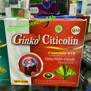 Viên bổ não Ginko Citicolin Coenzym Q10 (hộp 100 viên)