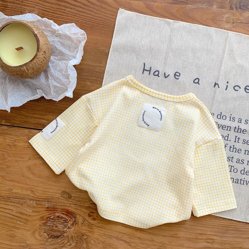 Áo Sơ Mi Tay Dài Sọc Ca Rô Vải Cotton Thời Trang Thu Đông Xinh Xắn Dành Cho Bé 3-36 Tháng Tuổi