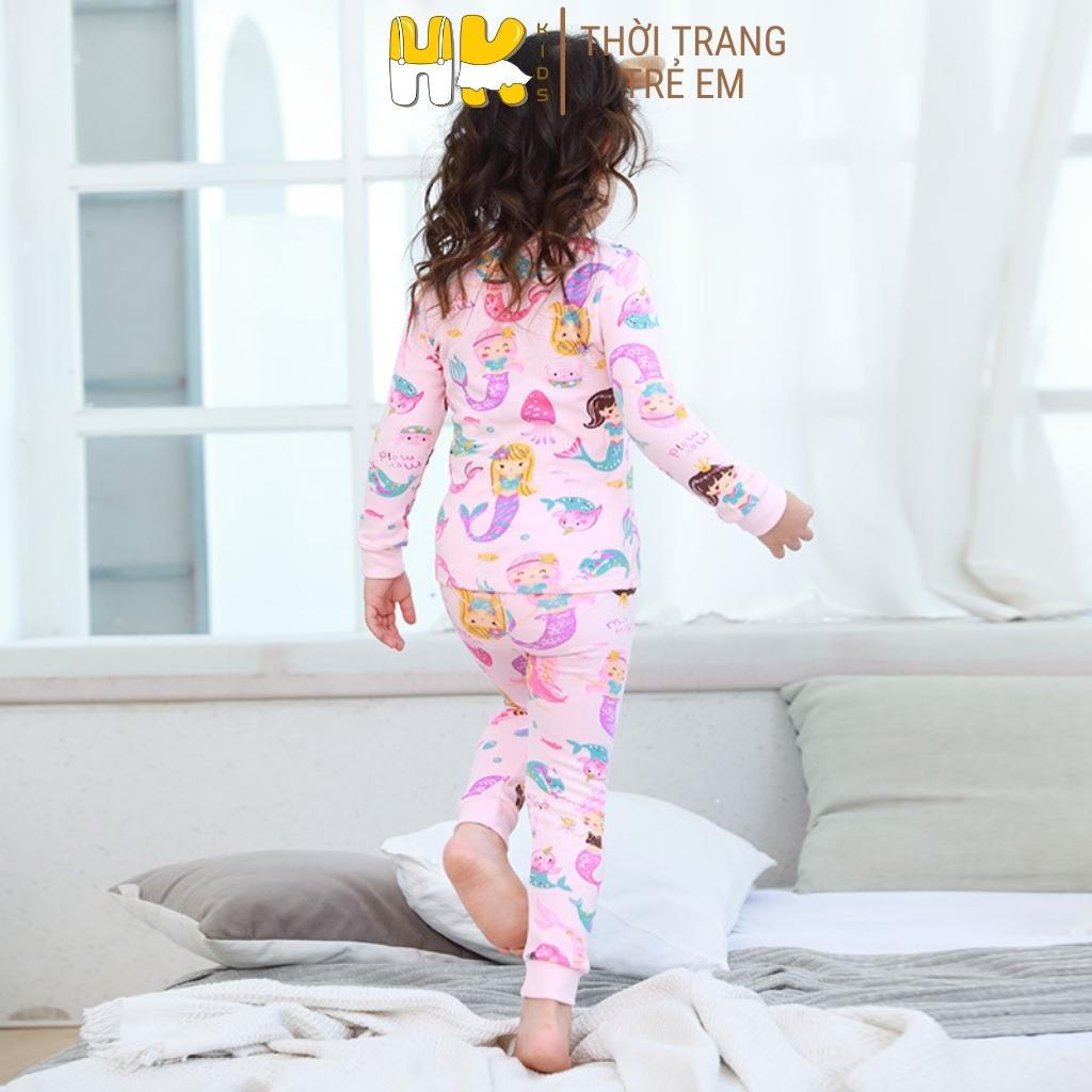 Bộ quần áo cho bé gái HK KIDS dài tay đông xuân chất cotton dày dặn size cho bé từ 2-10 tuổi hàng chính hãng  ĐẶC ĐIỂM S