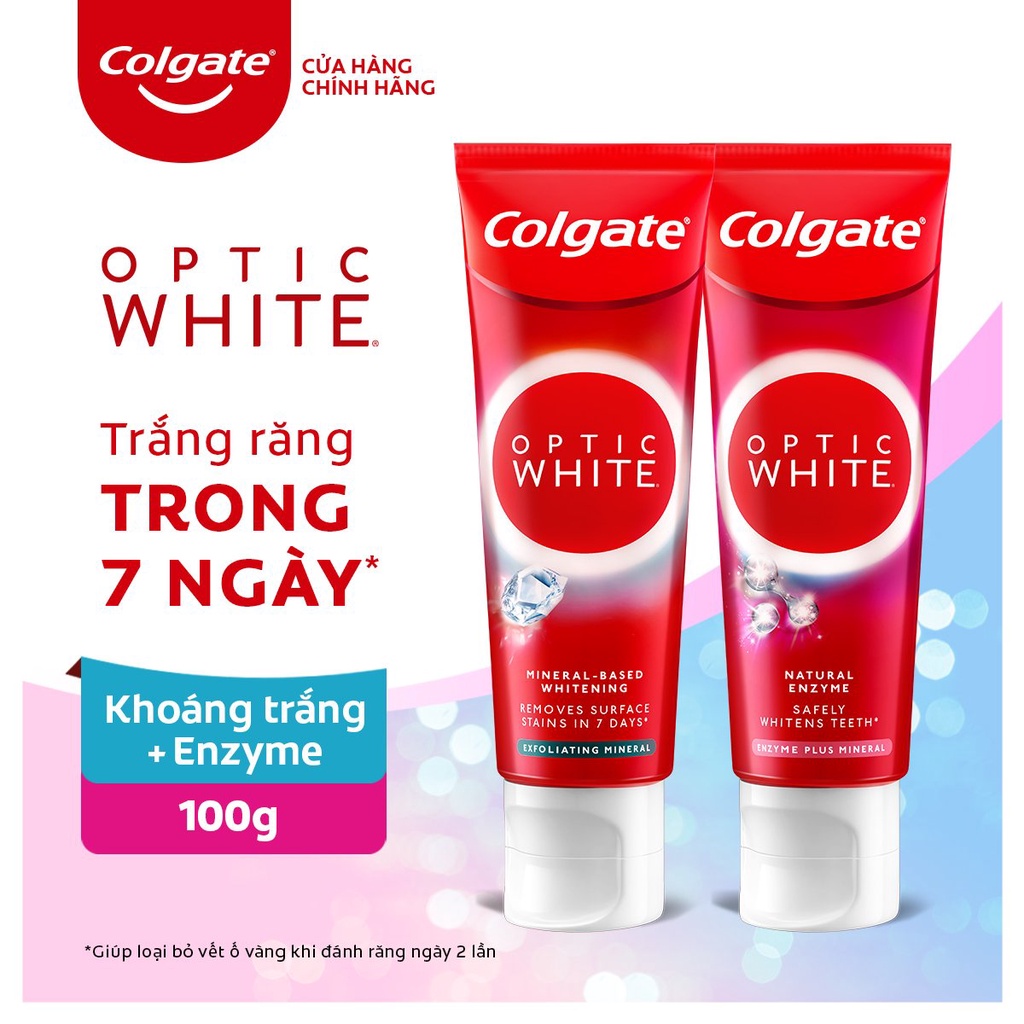 Kem Đánh Răng Colgate trắng răng Optic White làm trắng sáng răng trong 7 ngày