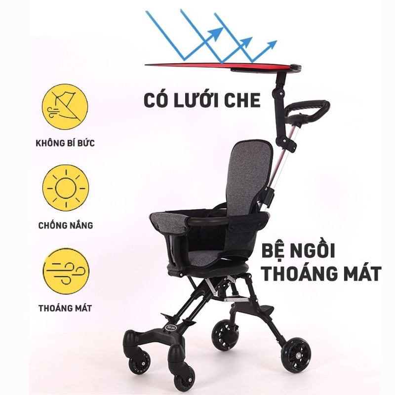 Xe đẩy cho bé, xe đẩy gấp gọn, xe đẩy du lịch cao cấp cho bé