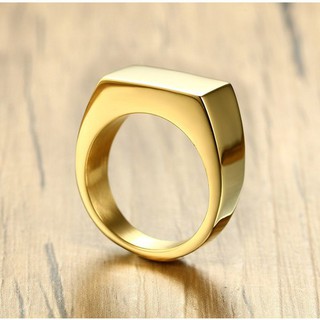 Nhẫn Titan Nam Mặt Chữ Nhật  Đơn Giản Cá Tính Không Đen Không Gỉ TT 2594