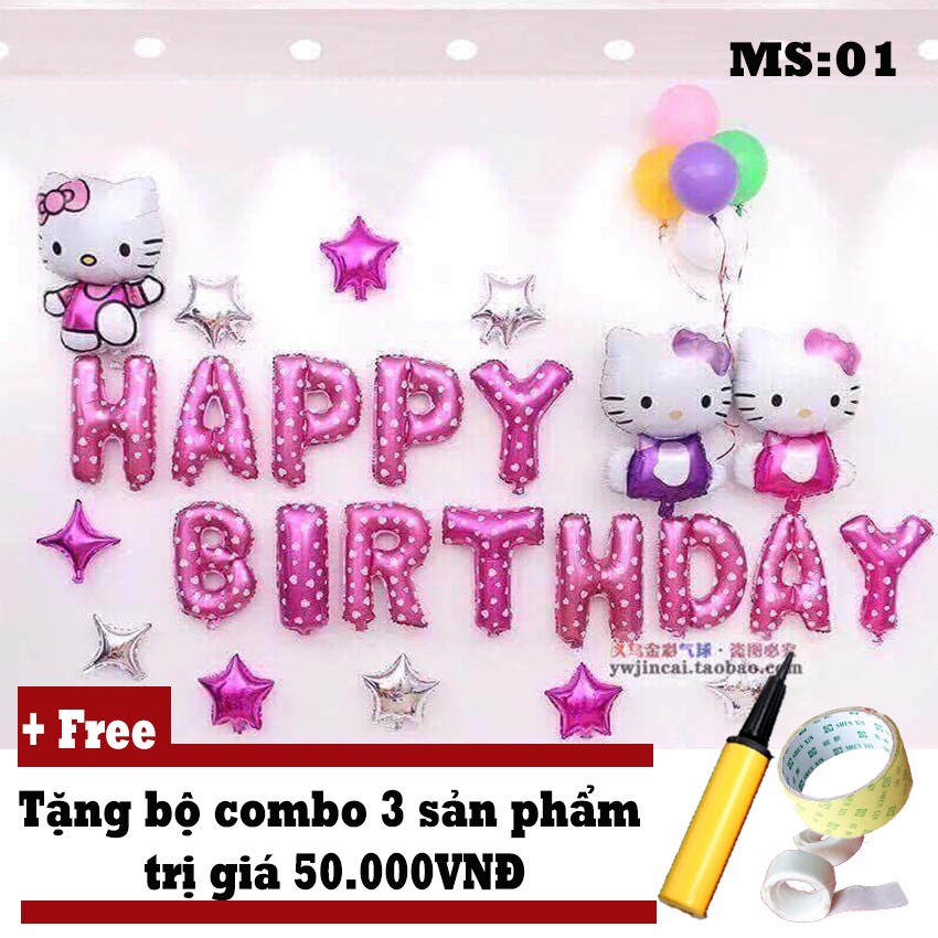 SET BÓNG SINH SINH NHẬT HELLO KITTY CHO BÉ (MS01)