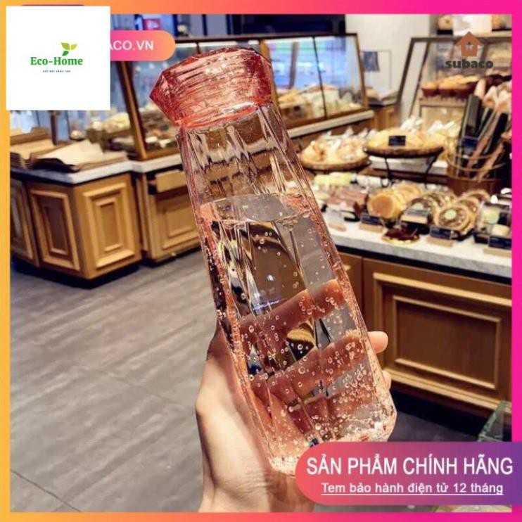 💥HOTTREND💥 Bình Nước Thủy Tinh Kim Cương Crank Cup EcoHome đẹp long lanh